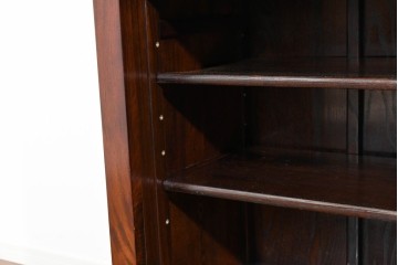 中古　ニレ材　格子意匠が特徴的な引き出し付き水屋箪笥サイドボード　(R-085861)