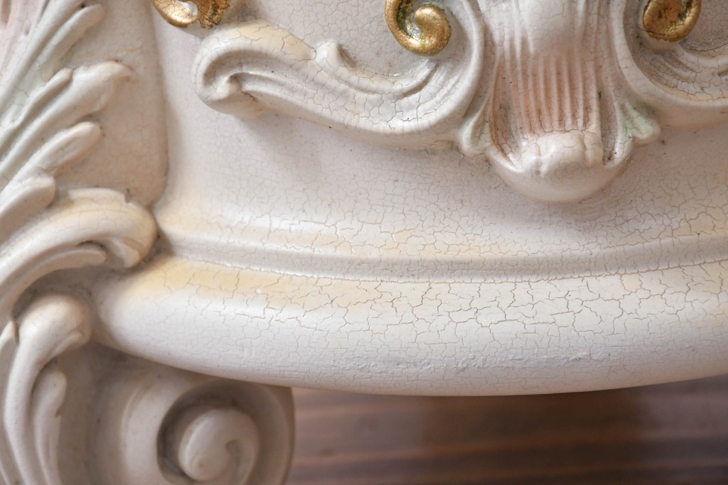 中古　イタリア高級家具　SILIK(シリック)　パステル彩色のレリーフ装飾が華やかな傘立て　定価約46万円　(R-085863)