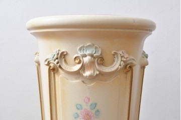 中古　イタリア高級家具　SILIK(シリック)　パステル彩色のレリーフ装飾が華やかな傘立て　定価約46万円　(R-085863)