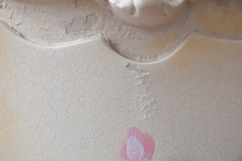 中古　イタリア高級家具　SILIK(シリック)　パステル彩色のレリーフ装飾が華やかな傘立て　定価約46万円　(R-085863)