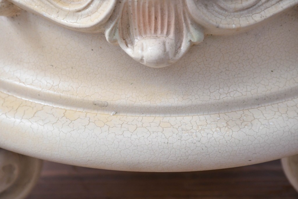 中古　イタリア高級家具　SILIK(シリック)　パステル彩色のレリーフ装飾が華やかな傘立て　定価約46万円　(R-085863)