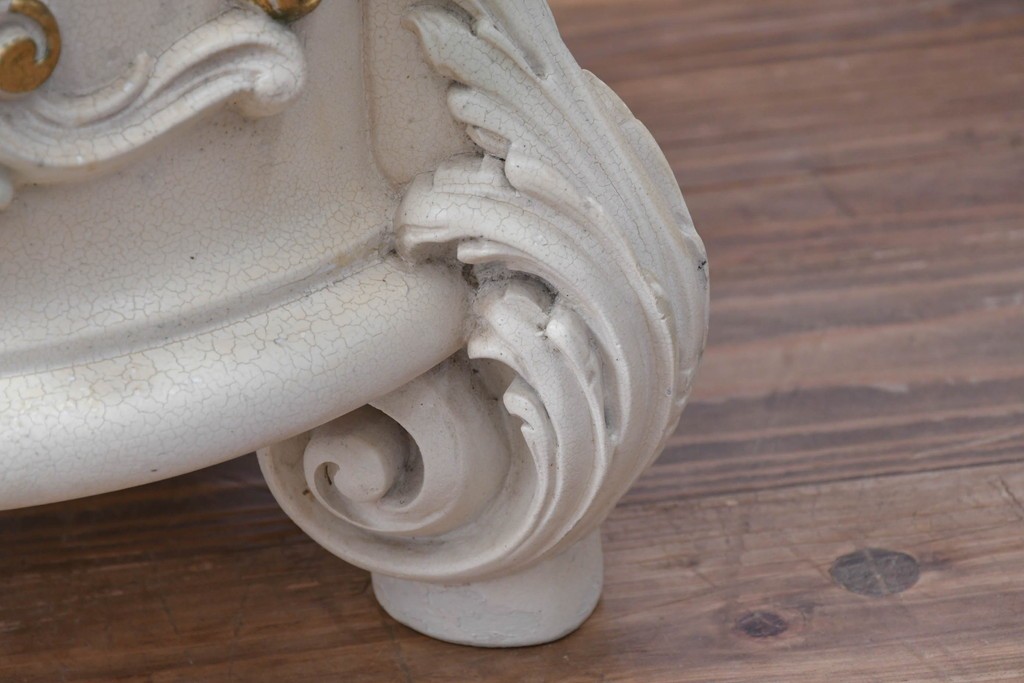 中古　イタリア高級家具　SILIK(シリック)　パステル彩色のレリーフ装飾が華やかな傘立て　定価約46万円　(R-085863)