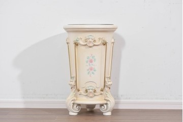 中古　イタリア高級家具　SILIK(シリック)　パステル彩色のレリーフ装飾が華やかな傘立て　定価約46万円　(R-085863)