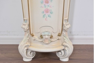 中古　イタリア高級家具　SILIK(シリック)　パステル彩色のレリーフ装飾が華やかな傘立て　定価約46万円　(R-085863)