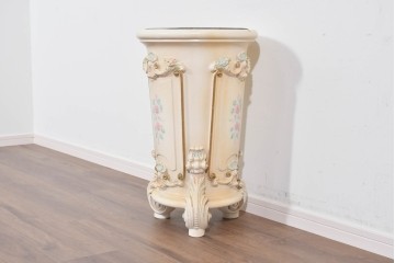 中古　イタリア高級家具　SILIK(シリック)　パステル彩色のレリーフ装飾が華やかな傘立て　定価約46万円　(R-085863)