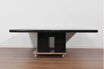 中古　ネオダヴィンチ(Neo Da Vinci)取り扱い　ネロ・マルキニア大理石　重厚な大理石天板のローテーブル　定価約100万円　(R-085864)