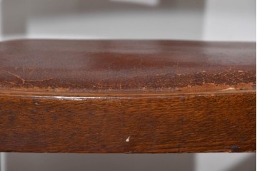 イギリスアンティーク　オーク材　存在感のある彫刻装飾とバルボスレッグが素敵なダイニングチェア4脚セット　(R-085866)