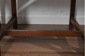 イギリスアンティーク　オーク材　存在感のある彫刻装飾とバルボスレッグが素敵なダイニングチェア4脚セット　(R-085866)