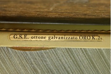 中古　イタリア製　ゴールド色の装飾が優美なオニキス製テーブルスタンド　(R-085867)