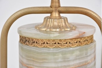 中古　イタリア製　ゴールド色の装飾が優美なオニキス製テーブルスタンド　(R-085868)