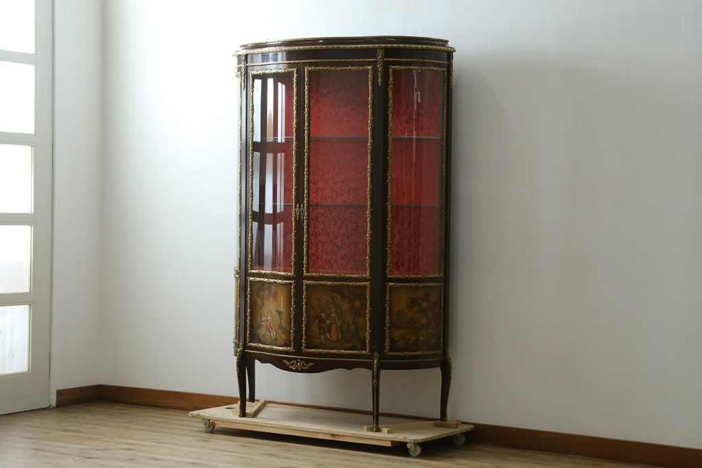 中古　美品　スペイン　MARINER(マリネール)　絵画装飾が華やかなキュリオケース　定価約80万円　(R-085869)