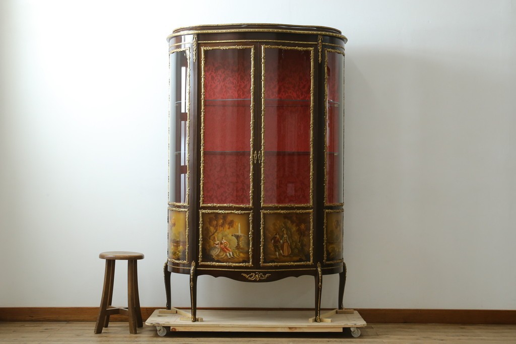 中古　美品　スペイン　MARINER(マリネール)　絵画装飾が華やかなキュリオケース　定価約80万円　(R-085869)