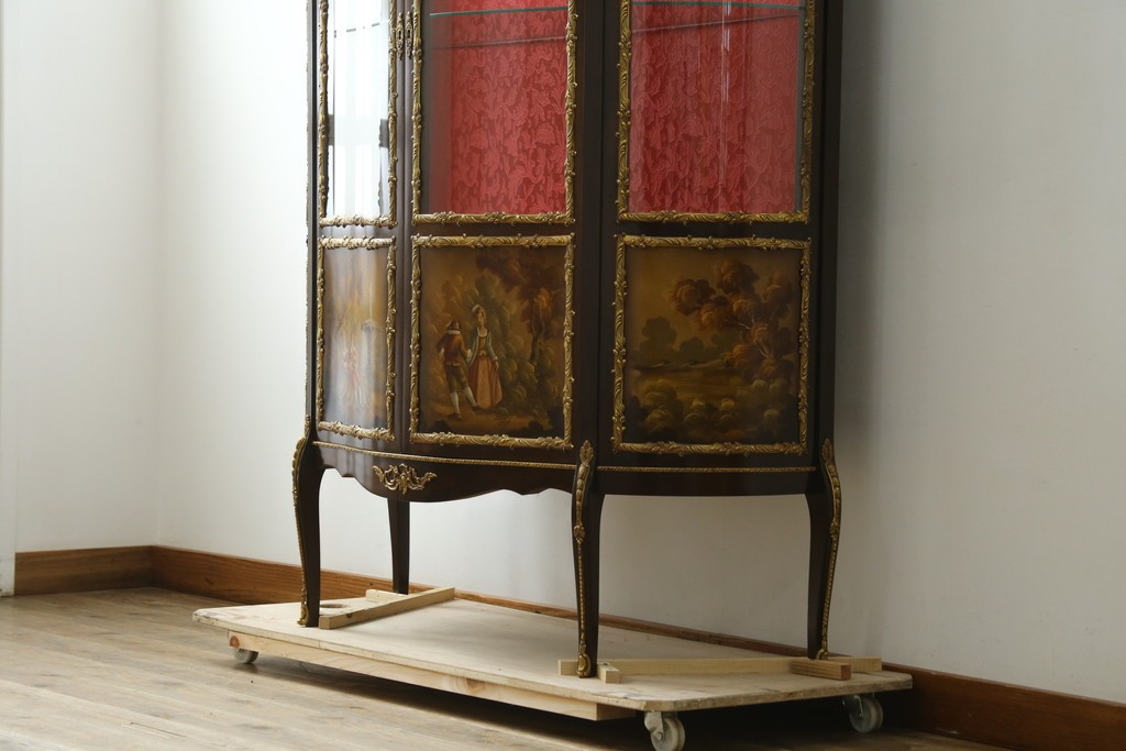 中古　美品　スペイン　MARINER(マリネール)　絵画装飾が華やかなキュリオケース　定価約80万円　(R-085869)