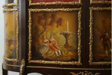 中古　美品　スペイン　MARINER(マリネール)　絵画装飾が華やかなキュリオケース　定価約80万円　(R-085869)