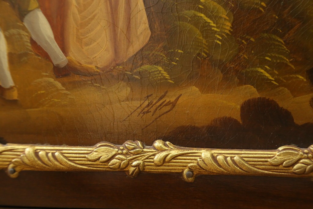 中古　美品　スペイン　MARINER(マリネール)　絵画装飾が華やかなキュリオケース　定価約80万円　(R-085869)