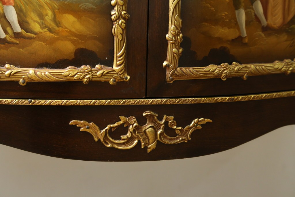 中古　美品　スペイン　MARINER(マリネール)　絵画装飾が華やかなキュリオケース　定価約80万円　(R-085869)
