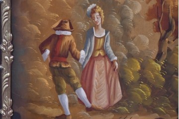 中古　美品　スペイン　MARINER(マリネール)　絵画装飾が華やかなキュリオケース　定価約80万円　(R-085869)