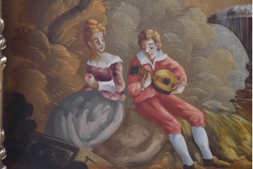 中古　美品　スペイン　MARINER(マリネール)　絵画装飾が華やかなキュリオケース　定価約80万円　(R-085869)