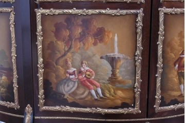 中古　美品　スペイン　MARINER(マリネール)　絵画装飾が華やかなキュリオケース　定価約80万円　(R-085869)