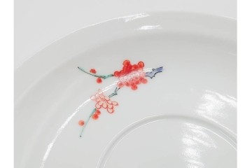 十四代 酒井田柿右衛門　染錦　梅鳥文の珈琲碗2客セット　共箱付き　(R-085871)