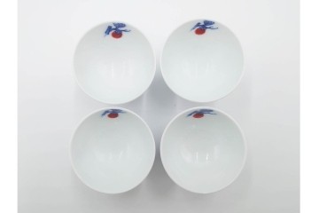 十四代 酒井田柿右衛門　染錦　柿文の入った徳利・盃の酒器セット　共箱付き　(R-085872)