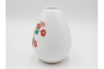 十四代 酒井田柿右衛門　錦・梅鳥文・菊文　優美な一輪生2点セット　共箱付き　(R-085874)