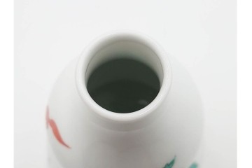 十四代 酒井田柿右衛門　錦　葡萄リス文の花瓶・撫子文の一輪生のセット　共箱付き　(R-085875)