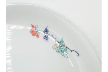 十三代 酒井田柿右衛門　約18cm　錦　牡丹文が上品な皿5枚セット　共箱付き　(R-085876)