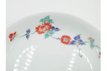 十三代 酒井田柿右衛門　約18cm　錦　牡丹文が上品な皿5枚セット　共箱付き　(R-085876)