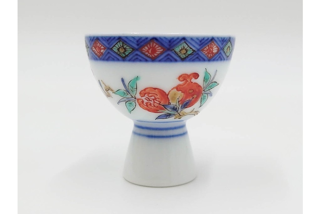 十三代 酒井田柿右衛門　染錦　花実地文が上品な酒器セット　共箱付き　(R-085877)