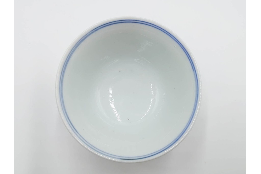 六代 高橋道八(華中亭道八)製　京焼　華青菊図・漢詩の意匠が趣深い茶鍾5客セット　共箱付き　(R-085878)