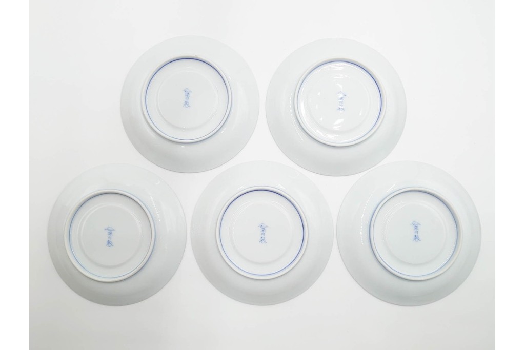 宮内庁御用達　深川製磁　瑠璃葡萄が優美な有田焼のコーヒーカップ&ソーサー6客セット　共箱付き　(R-085879)