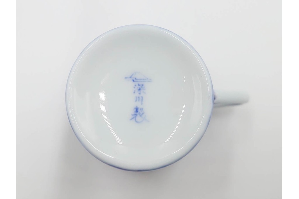 宮内庁御用達　深川製磁　瑠璃葡萄が優美な有田焼のコーヒーカップ&ソーサー6客セット　共箱付き　(R-085879)