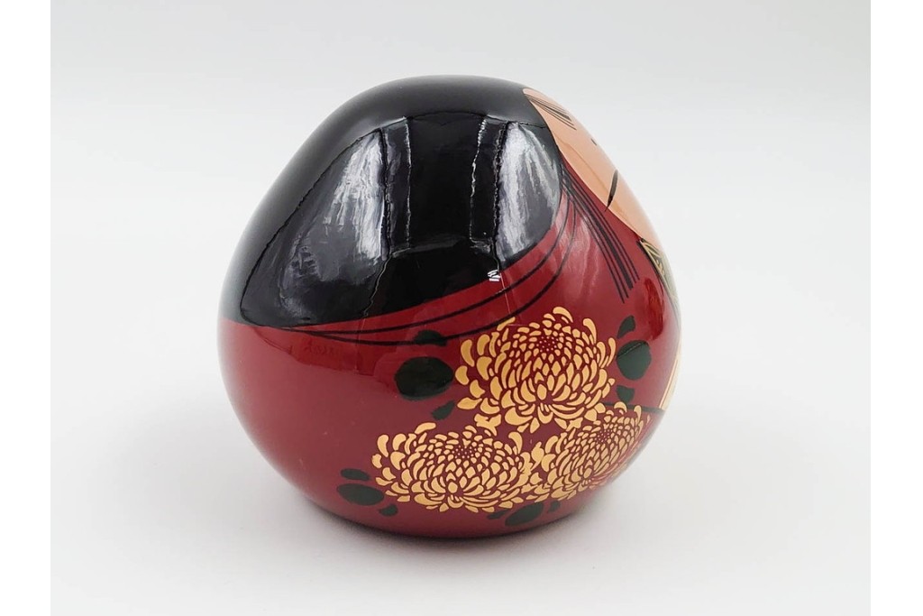 山口県特産　貞峰作　穏やかな表情が親しみ深い大内人形の雛人形2点セット　共箱付き　(R-085880)