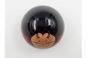 山口県特産　貞峰作　穏やかな表情が親しみ深い大内人形の雛人形2点セット　共箱付き　(R-085880)