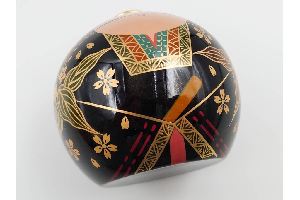 山口県特産　貞峰作　穏やかな表情が親しみ深い大内人形の雛人形2点セット　共箱付き　(R-085880)