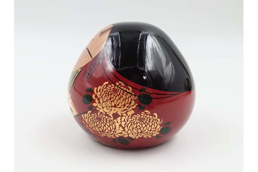 山口県特産　貞峰作　穏やかな表情が親しみ深い大内人形の雛人形2点セット　共箱付き　(R-085880)