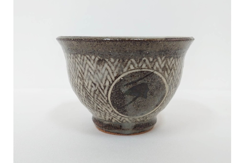 人間国宝 島岡達三　象嵌の意匠が味わい深いコーヒーセット　共箱付き　(R-085884)