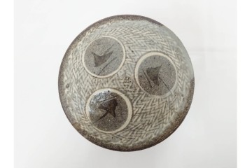 人間国宝 島岡達三　象嵌の意匠が味わい深いコーヒーセット　共箱付き　(R-085884)