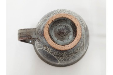 人間国宝 島岡達三　象嵌の意匠が味わい深いコーヒーセット　共箱付き　(R-085884)