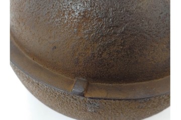 釜師 十二代 和田美之助　透かし文様が涼しげな丸釜添の唐銅鬼面風炉　共箱付き　(R-085892)