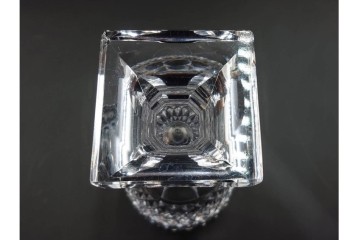 由水常雄　復刻作　繊細な霰文が輝く江戸切子のワイングラス一対　共箱付き　(R-085893)