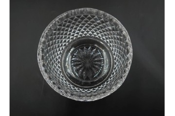 由水常雄　復刻作　霰文が美しい江戸切子の向付2客セット　共箱付き　(R-085894)