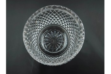 由水常雄　復刻作　霰文が美しい江戸切子の向付2客セット　共箱付き　(R-085894)