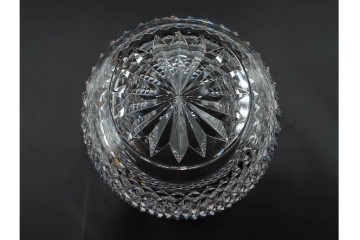 由水常雄　復刻作　霰文が美しい江戸切子の向付2客セット　共箱付き　(R-085894)