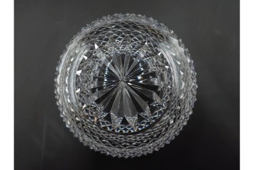 由水常雄　復刻作　霰文が美しい江戸切子の向付2客セット　共箱付き　(R-085894)