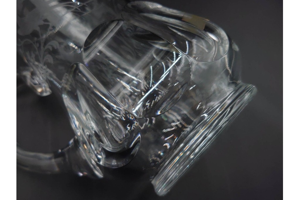 フランス　1981年　Baccarat(バカラ)　キリンビアマグコレクション　コレクターズグラス　鳳凰と草花のデザインが優美なビアマグ　 外箱・ネーム付き　(R-085895)