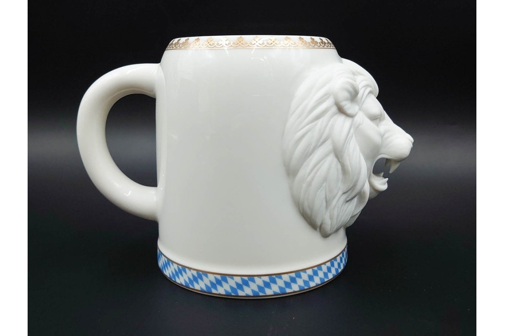 ドイツ　1994年　HUTSCHENREUTHER(フッチェンロイター)　キリンビアマグコレクション　迫力ある獅子の造形が目を引くビアマグ　外箱付き　(R-085896)