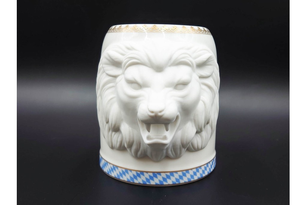 ドイツ　1994年　HUTSCHENREUTHER(フッチェンロイター)　キリンビアマグコレクション　迫力ある獅子の造形が目を引くビアマグ　外箱付き　(R-085896)