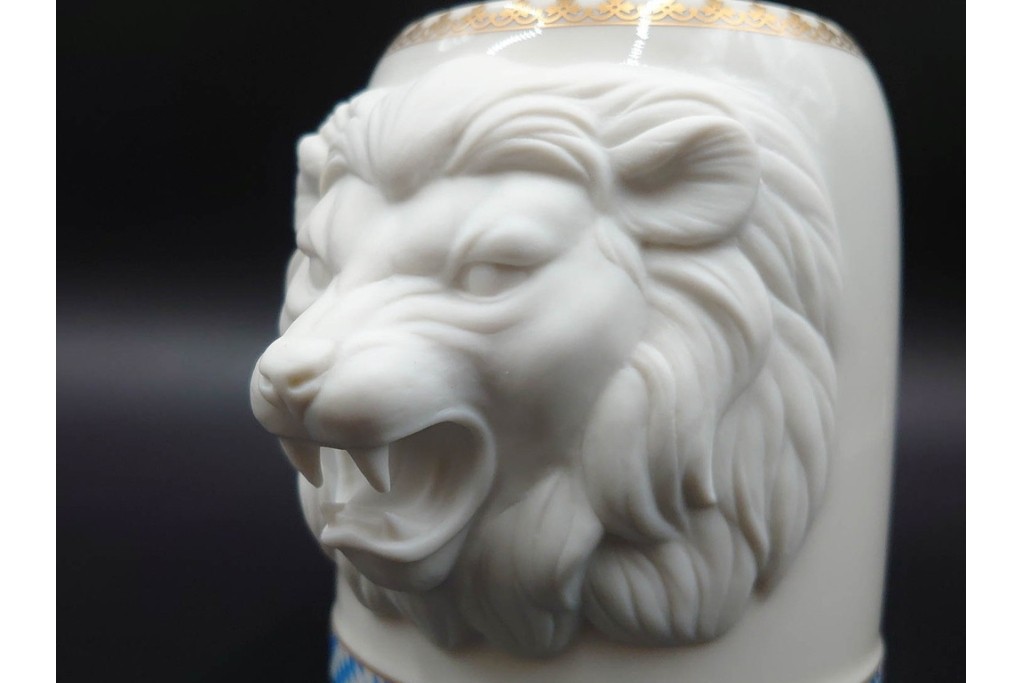 ドイツ　1994年　HUTSCHENREUTHER(フッチェンロイター)　キリンビアマグコレクション　迫力ある獅子の造形が目を引くビアマグ　外箱付き　(R-085896)